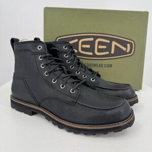 Keen The 59 Moc Work Boots Size 12 Men’s Black Leather Lace-up 1023854